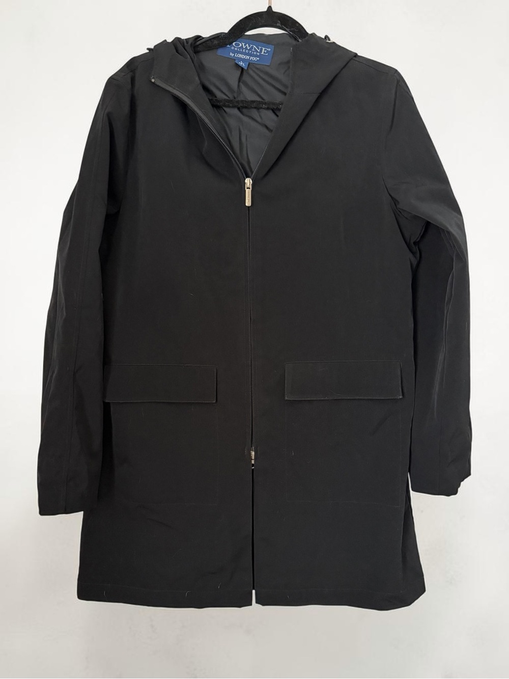 London Fog Black Hooded Trench Coat